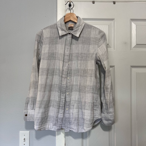 Faherty Reversible Belmar Shirt PEARL GRAY BUFFALO XS - Picture 3 of 8